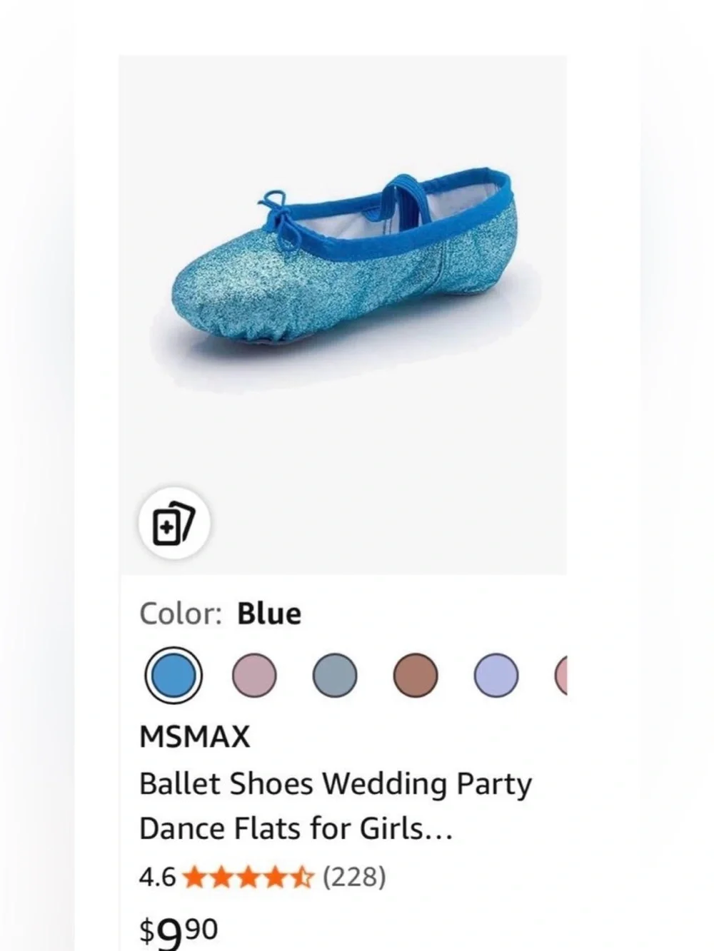 Kids Glitter Ballet Flats with Elastic Strap - Teal